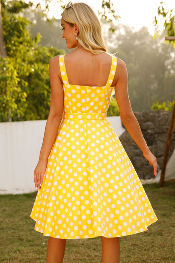 Punti polka gialli anni '50 Sundress