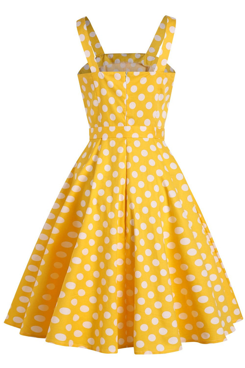 Carica l&#39;immagine nel visualizzatore di Gallery, Punti polka gialli anni &#39;50 Sundress