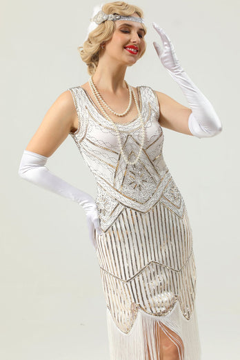 Abito frangia in paillettes retrò del 1920