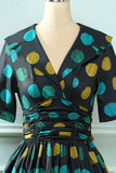 Abito vintage Black Big Polka Dots anni '50