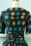 Abito vintage Black Big Polka Dots anni '50