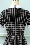 Abito vintage plaid anni '50 con fiocco