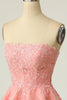 Carica l&#39;immagine nel visualizzatore di Gallery, Blush Abito da ballo corto senza spalline con applique