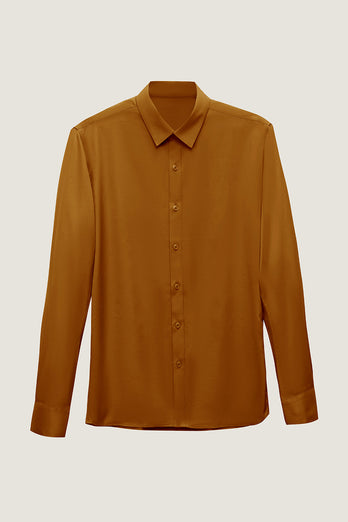Camel Solid Maniche Lunghe Suit Shirt