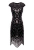 Carica l&#39;immagine nel visualizzatore di Gallery, Champagne paillettes scintillanti gatsby abito anni &#39;20 con nappa