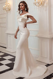 Una spalla Sirena Borgogna Prom Dress