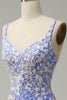 Carica l&#39;immagine nel visualizzatore di Gallery, Sirena Scollatura a V Azzurro Vestiti 18 Anni con Perline Appliques