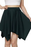 Basic Solid Stretchy Vita alta A-line Gonna skater svasata