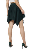 Basic Solid Stretchy Vita alta A-line Gonna skater svasata