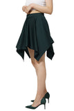 Basic Solid Stretchy Vita alta A-line Gonna skater svasata