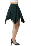Basic Solid Stretchy Vita alta A-line Gonna skater svasata
