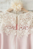 Carica l&#39;immagine nel visualizzatore di Gallery, Girocollo Rosa Rosa Fiore Girl Dress con Pizzo