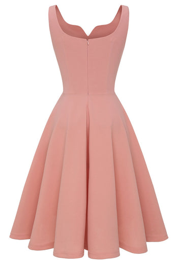 Blush Solid Vintage Swing Dress