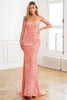 Carica l&#39;immagine nel visualizzatore di Gallery, Spaghetti Sirena Spalline Corallo Paillettes Prom Dress