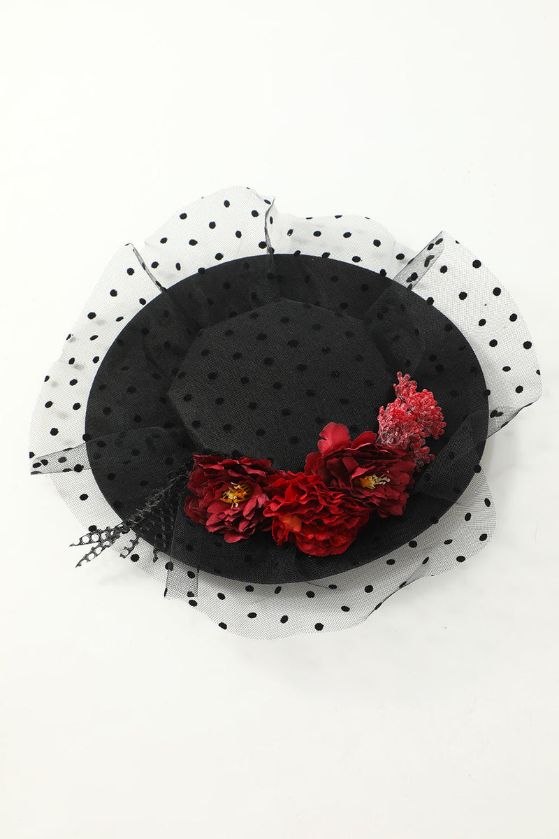 Carica l&#39;immagine nel visualizzatore di Gallery, Cappello a cilindro nero di Halloween con fiori