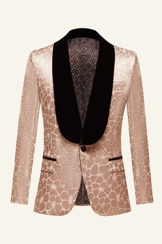 Champagne Jacquard Risvolto sciallato 2 Pezzi Abiti formali da uomo