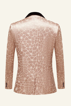 Champagne Jacquard Risvolto sciallato 2 Pezzi Abiti formali da uomo