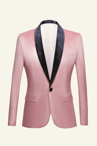 Pink Shawl Lapel Velvet Prom Men's Blazer
