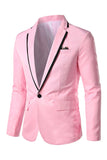 Blazer Prom da uomo con rever rosa con notch