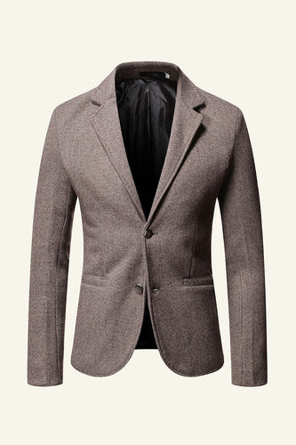 Khaki Tweed Dentellato Lavero Uomo Wedding Blazer