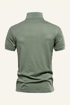 Polo da uomo con colletto classico grigio verde vestibilità regolare