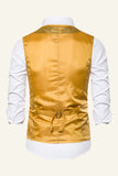 Gilet uomo scintillante Golden Lapel Seills con papillon