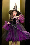 Scintillante nero e viola Tulle Halloween Girl Dress