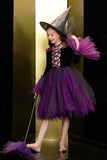 Scintillante nero e viola Tulle Halloween Girl Dress