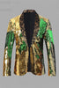 Carica l&#39;immagine nel visualizzatore di Gallery, Sparkly Golden Sequins Scialle Lapel Blazer Uomo