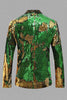 Carica l&#39;immagine nel visualizzatore di Gallery, Sparkly Golden Sequins Scialle Lapel Blazer Uomo
