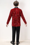 Set di abiti formali in 3 pezzi Sparkly Red Sequins Bambino