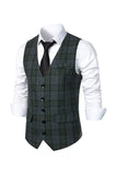 Marrone scuro a righe monopetto Uomo Retro Suit Vest Vest