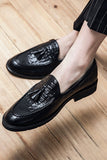 Scarpe da uomo nere Slip-On Fringe