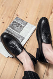 Scarpe da uomo nere Slip-On Fringe