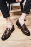 Scarpe da uomo nere Slip-On Fringe