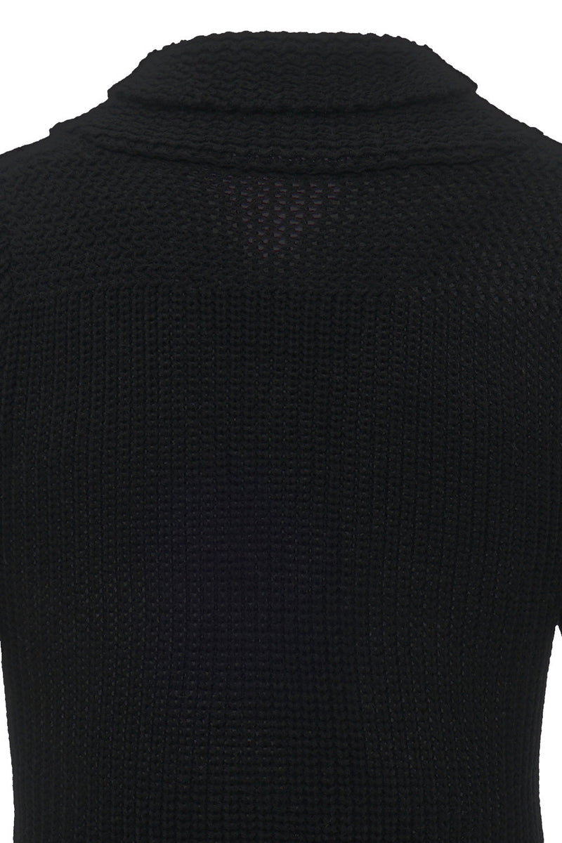 Carica l&#39;immagine nel visualizzatore di Gallery, Maglione nero a maniche lunghe pullover uomo