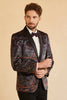 Carica l&#39;immagine nel visualizzatore di Gallery, Black Jacquard Shawl Lapel One Button Men&#39;s Prom Blazer