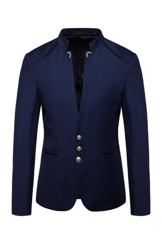 Navy Stand Colletto Monopetto Blazer da Uomo