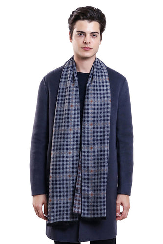 Blue Grid Soft sciarpa invernale per uomo