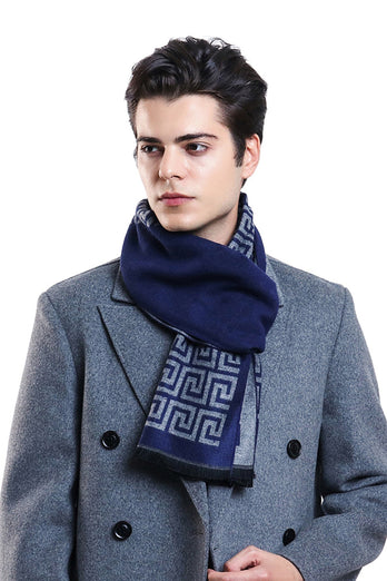 Bordeaux geometria stampata calda sciarpa morbida per gli uomini