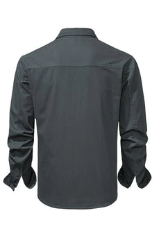 Camicia da lavoro in cotone lavato con abbigliamento da lavoro da uomo