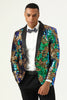 Carica l&#39;immagine nel visualizzatore di Gallery, Sparkly Dark Green Sequins Men&#39;s Prom Blazer