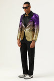 Blazer Prom uomo Sparkly Purple and Golden Sequins