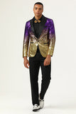 Blazer Prom uomo Sparkly Purple and Golden Sequins