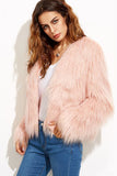 Cappotto scialle rosa cropped pelliccia sintetica Shearling Cappotto