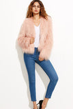 Cappotto scialle rosa cropped pelliccia sintetica Shearling Cappotto