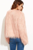 Cappotto scialle rosa cropped pelliccia sintetica Shearling Cappotto