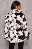 Carica l&#39;immagine nel visualizzatore di Gallery, White Cow Pattern Midi Pelliccia Sintetica Shearling Cappotto