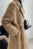 Carica l&#39;immagine nel visualizzatore di Gallery, Cappotto lungo Sherpa con bavero dentellato cachi