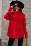 Maglione dolcevita a maglia rossa